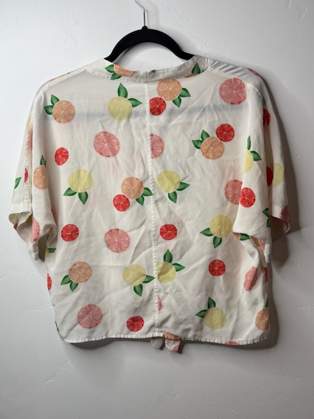Rails Silk Blouse Women Fruit Print Button Up White Top XS - Picture 2 of 7